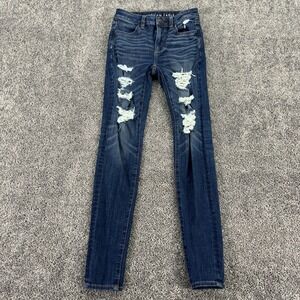 American Eagle Jeans Womens 0 Blue Hi Rise Jegging 360 Next Level Stretch City